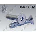 Hex socket CSK head screw  FT M 4×20-010.9 zinc plated  ISO 10642