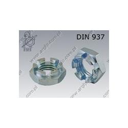 Castle nut low type  M42×3-17H zinc plated  DIN 937