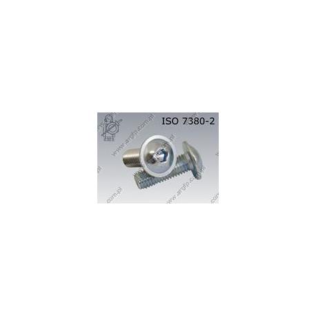 Hexagon socket button head screw with collar  FT M 5×16-010.9 zinc plated  ISO 7380-2
