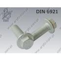 Hex flange bolt  M10×25-10.9 fl Zn  DIN 6921