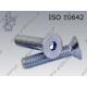 Hex socket CSK head screw  FT M12×25-010.9 zinc plated  ISO 10642