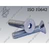 Hex socket CSK head screw  FT M 5×14-010.9 zinc plated  ISO 10642
