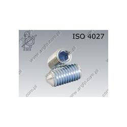 Hex socket set screw with cone point  M 5×12-45H zinc plated  ISO 4027