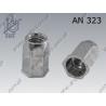 Blind rivet nut reduced head hexagon  M 8 (0,50-3,00)  zinc plated  AN 323