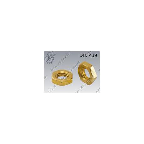 Hex thin nut  M 5-brass   DIN 439
