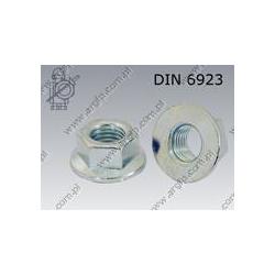 Hexagon flange nut  M 5-8 zinc plated  DIN 6923