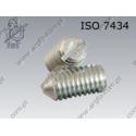 Slotted set screw with cone point  M 5× 8-14H zinc plated  ISO 7434