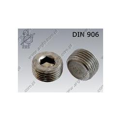 Hex socket plug  conical thread R 3/8    DIN 906