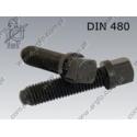 Square hd bolt with collar, short dog point  M12×30-10.9   DIN 480
