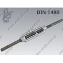 Turnbuckle open type  with welding stud M36  zinc plated  DIN 1480