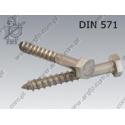 Hex head wood screw  10×120-A2   DIN 571