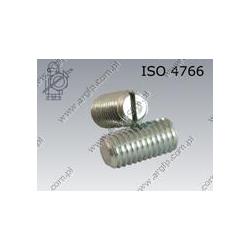 Slotted set screw with flat point  M 4×12-14H zinc plated  ISO 4766