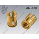 Self-locking insert with taps  M 5-brass   AN 330