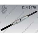 Turnbuckle pipe body  with welding stud M42  zinc plated  DIN 1478