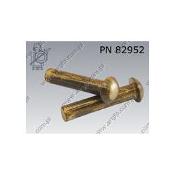Round head rivet  6×16-brass   DIN 660 per 500