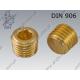 Hex socket plug  conical thread R 1/4-brass   DIN 906