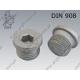 Hex socket plug  with collar G 1/2  fl Zn  DIN 908