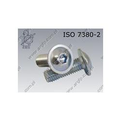 Hexagon socket button head screw with collar  FT M 3×10-010.9 zinc plated  ISO 7380-2