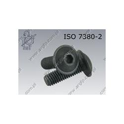 Hexagon socket button head screw with collar  FT M 5×16-010.9 black fl Zn  ISO 7380-2