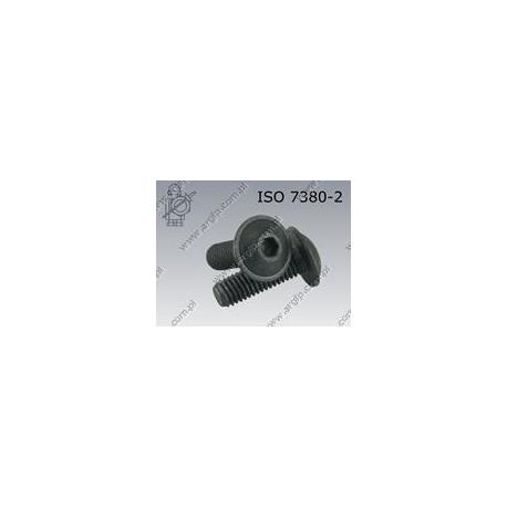 Hexagon socket button head screw with collar  FT M 5×16-010.9 black fl Zn  ISO 7380-2
