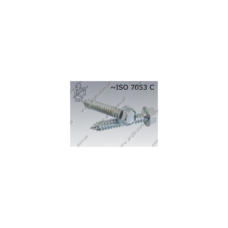 Self tapping screw hex hd with serration  ST 6,3×19  zinc plated  ~ISO 7053