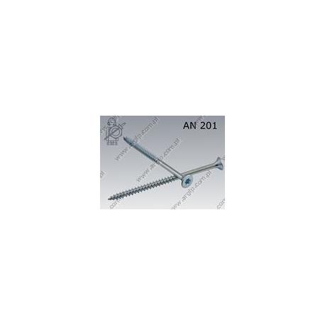 Chipboard screw hardened  Tx 6×180/75  zinc plated  AN 201