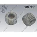 Hex socket plug  conical thread R 1/2  fl Zn  DIN 906