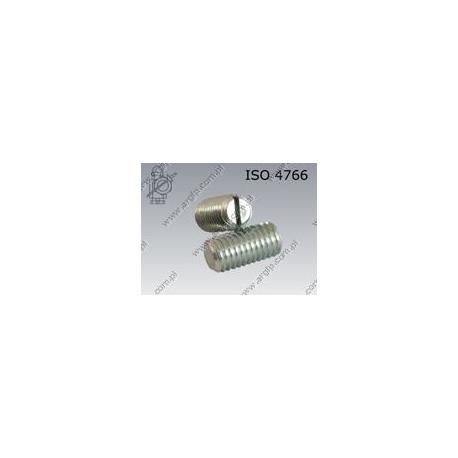 Slotted set screw with flat point  M 4×10-14H zinc plated  ISO 4766