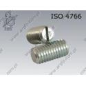 Slotted set screw with flat point  M 4× 8-14H zinc plated  ISO 4766