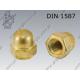 Dome cap nut  M 8-brass   DIN 1587