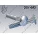 Carriage screw  M 5×50-8.8 zinc plated  DIN 603