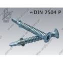 Self drilling screw with wings  Tx ST 4,8×25  fl Zn  DIN 7504 P