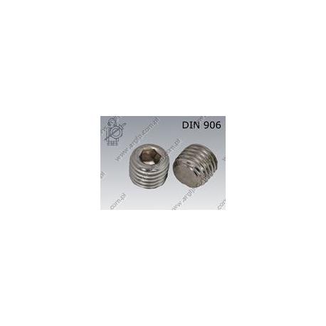 Hex socket plug  conical thread R 3/8-A4   DIN 906