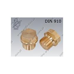 Hex head plug  with collar G 1/4-brass   DIN 910