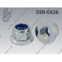 Prevaling torque flange nut with insert  M 5-8 zinc plated  DIN 6926