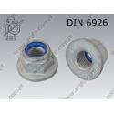Prevaling torque flange nut with insert  M16-10 fl Zn  DIN 6926