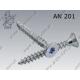Chipboard screw hardened  Tx 3×25  zinc plated  AN 201