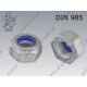 Self-Locking hex nut  M 6-8 fl Zn  DIN 985