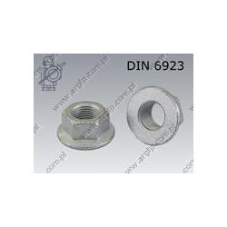 Hexagon flange nut  M 8-10 fl Zn  DIN 6923