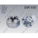 Castle nut  M10 (SW17)-8 zinc plated  DIN 935