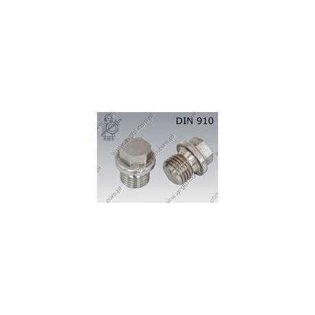 Hex head plug  with collar M10×1-A4   DIN 910
