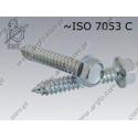 Self tapping screw hex hd with serration  ST 4,8×16  zinc plated  ~ISO 7053