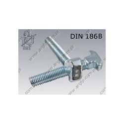 T-head bolt square neck  M 8×20-8.8 zinc plated  DIN 186 B