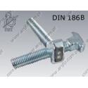 T-head bolt square neck  M16×100-8.8 zinc plated  DIN 186 B