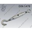 Turnbuckle pipe body  h-e M16  zinc plated  DIN 1478