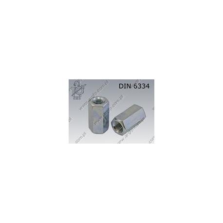 Hexagon connection nuts, 3d  M 5×15  zinc plated  DIN 6334