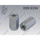 Hexagon connection nuts, 3d  M10×30  zinc plated  DIN 6334