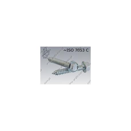 Self tapping screw hex hd with serration  ST 4,2×13  zinc plated  ~ISO 7053
