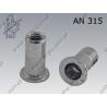 Blind rivet nut grooved large head  M 6 (1,00-3,00)  zinc plated  AN 315