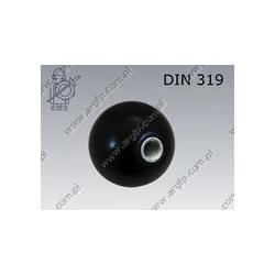 Round knob with insert  M 6×20  zinc plated  DIN 319 E